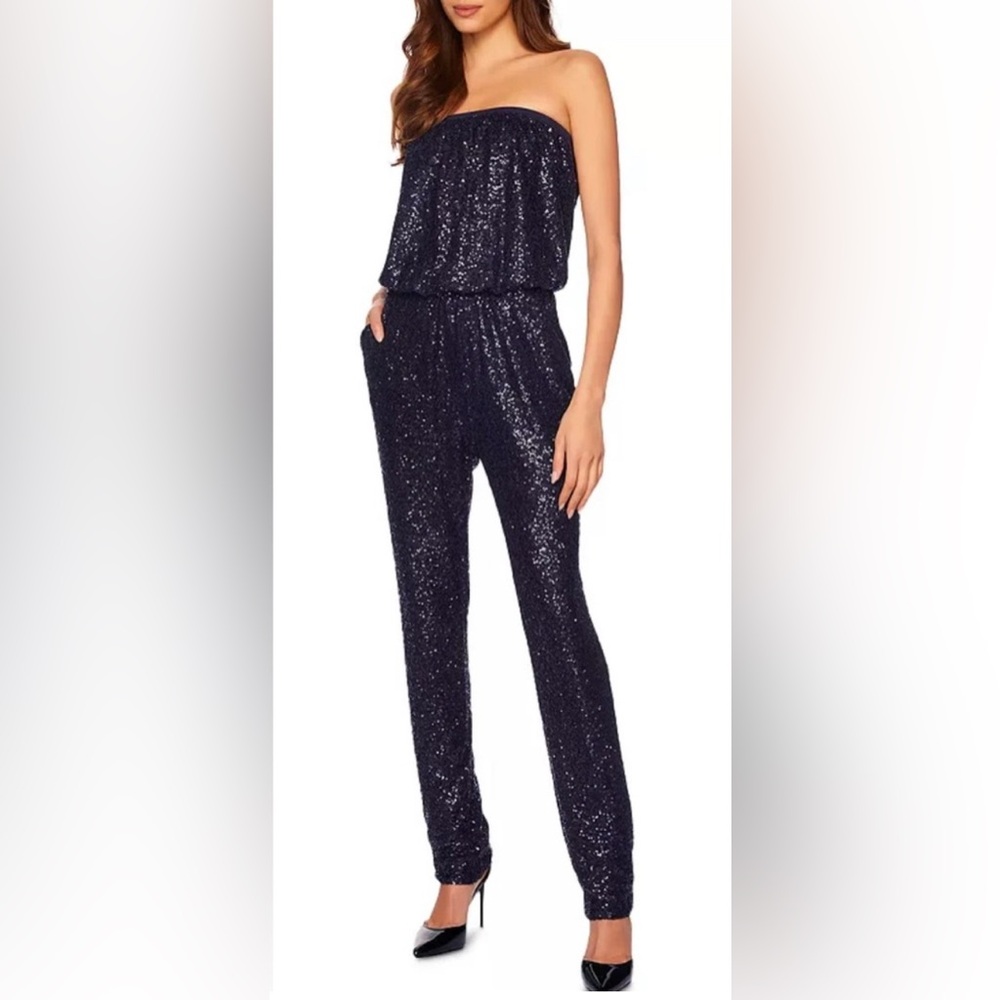 Susana Monaco Navy Sequin Jumpsuit